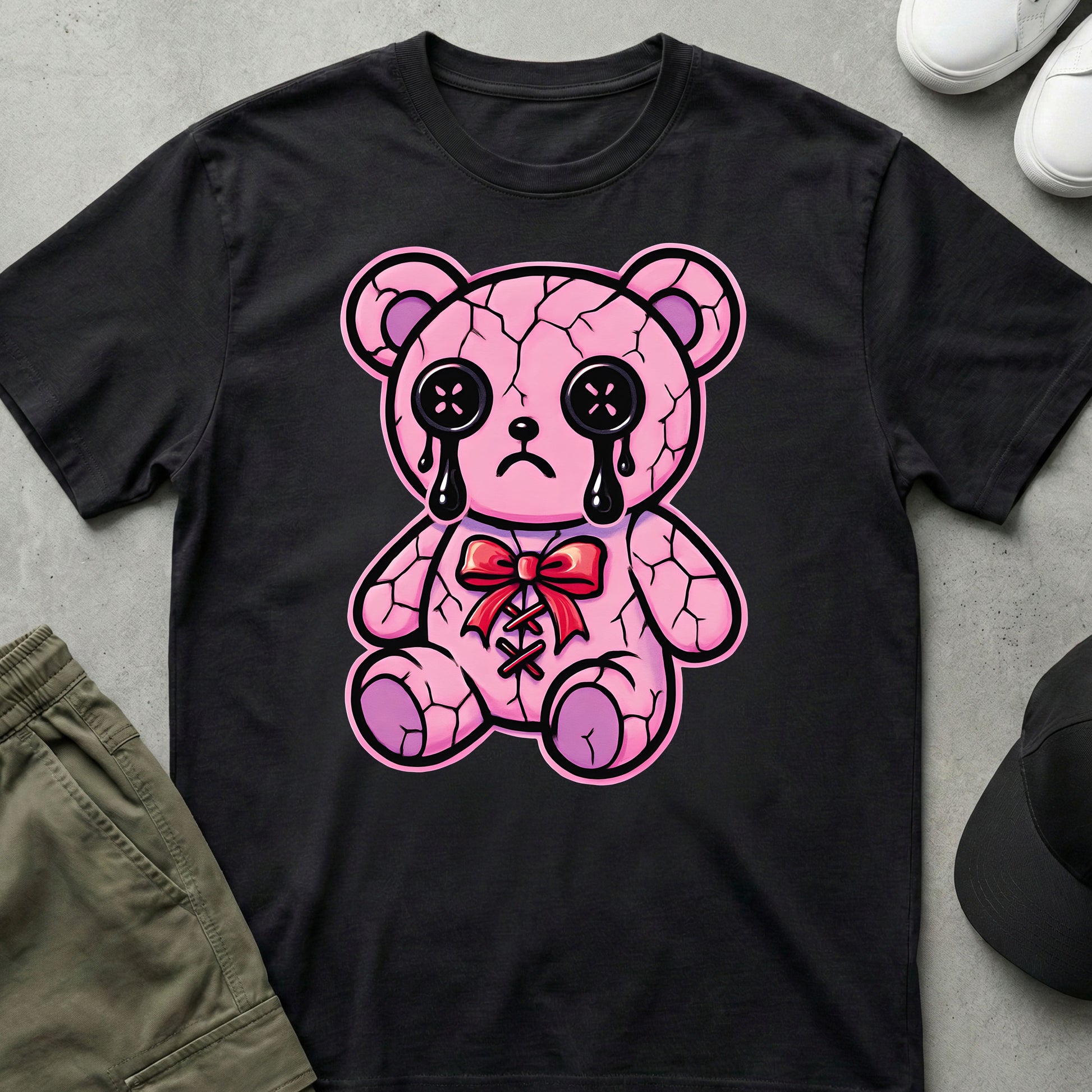 Cool Teds Teddy-Bear Kawaii Goth T-Shirt Black / S