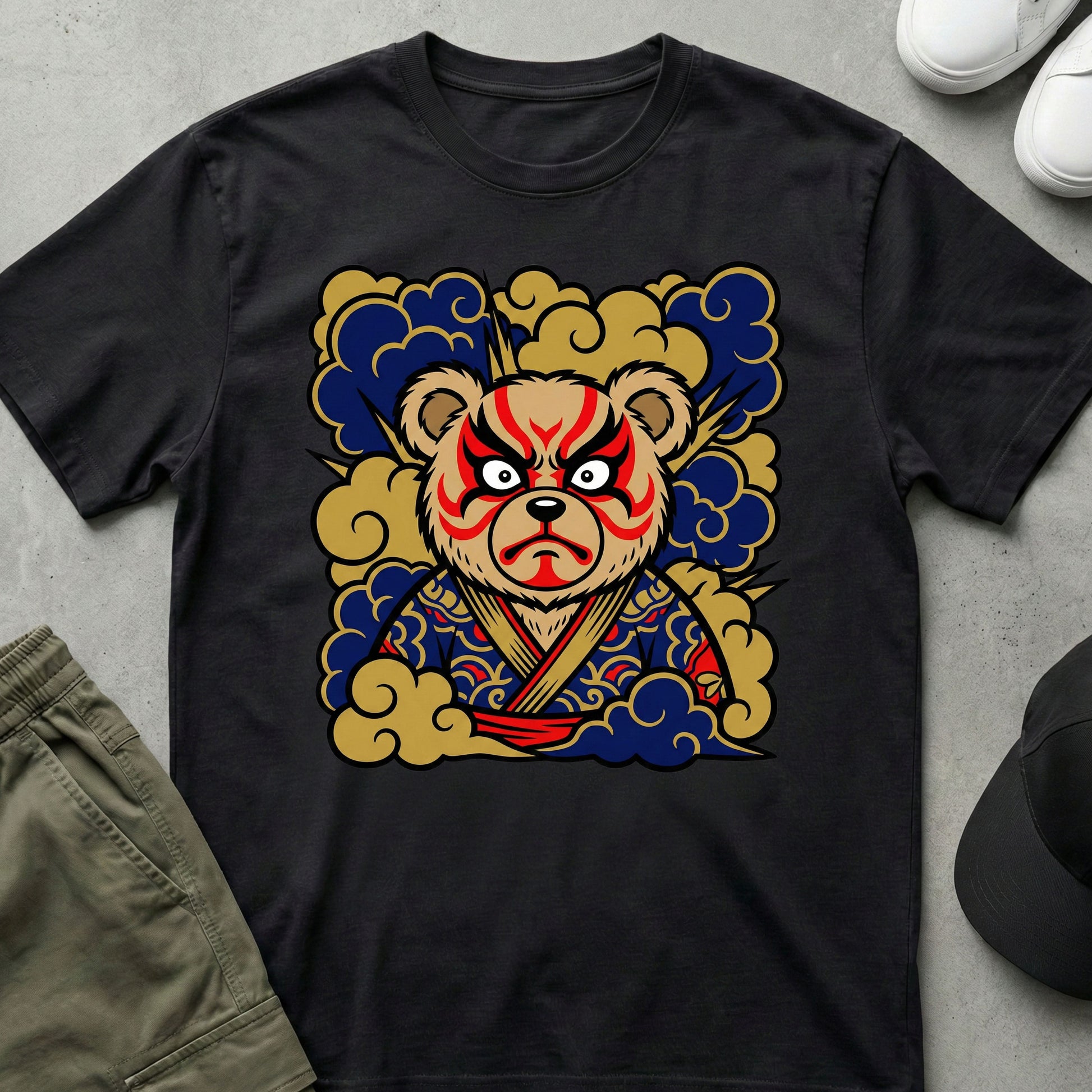 Cool Teds Teddy-Bear Kabuki Bear T-Shirt Black / S