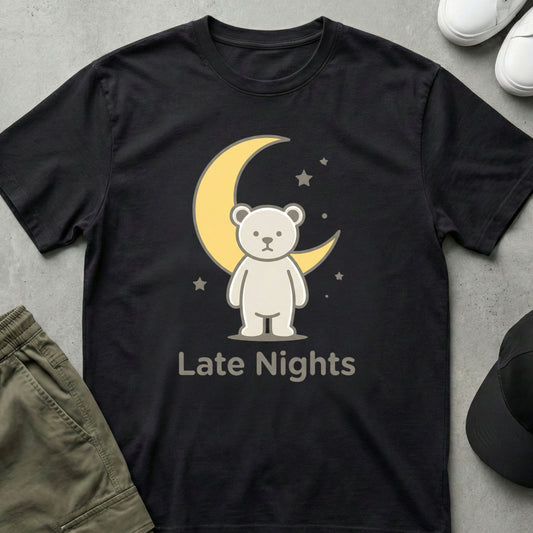 Cool Teds Teddy-Bear Late Nights T-Shirt Black / S