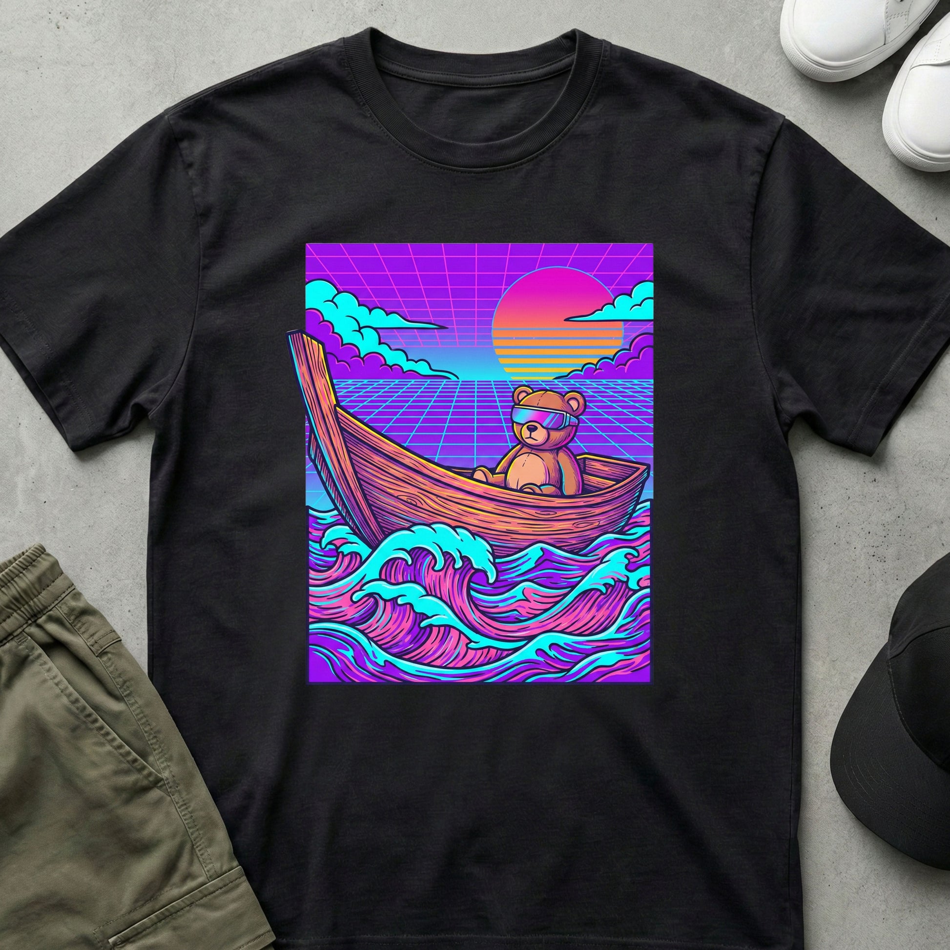 Cool Teds Teddy-Bear Neon Voyager T-Shirt Black / S