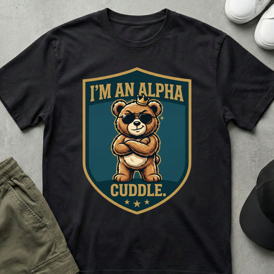 Cool Teds Teddy-Bear Alpha Cuddle T-Shirt Black / S