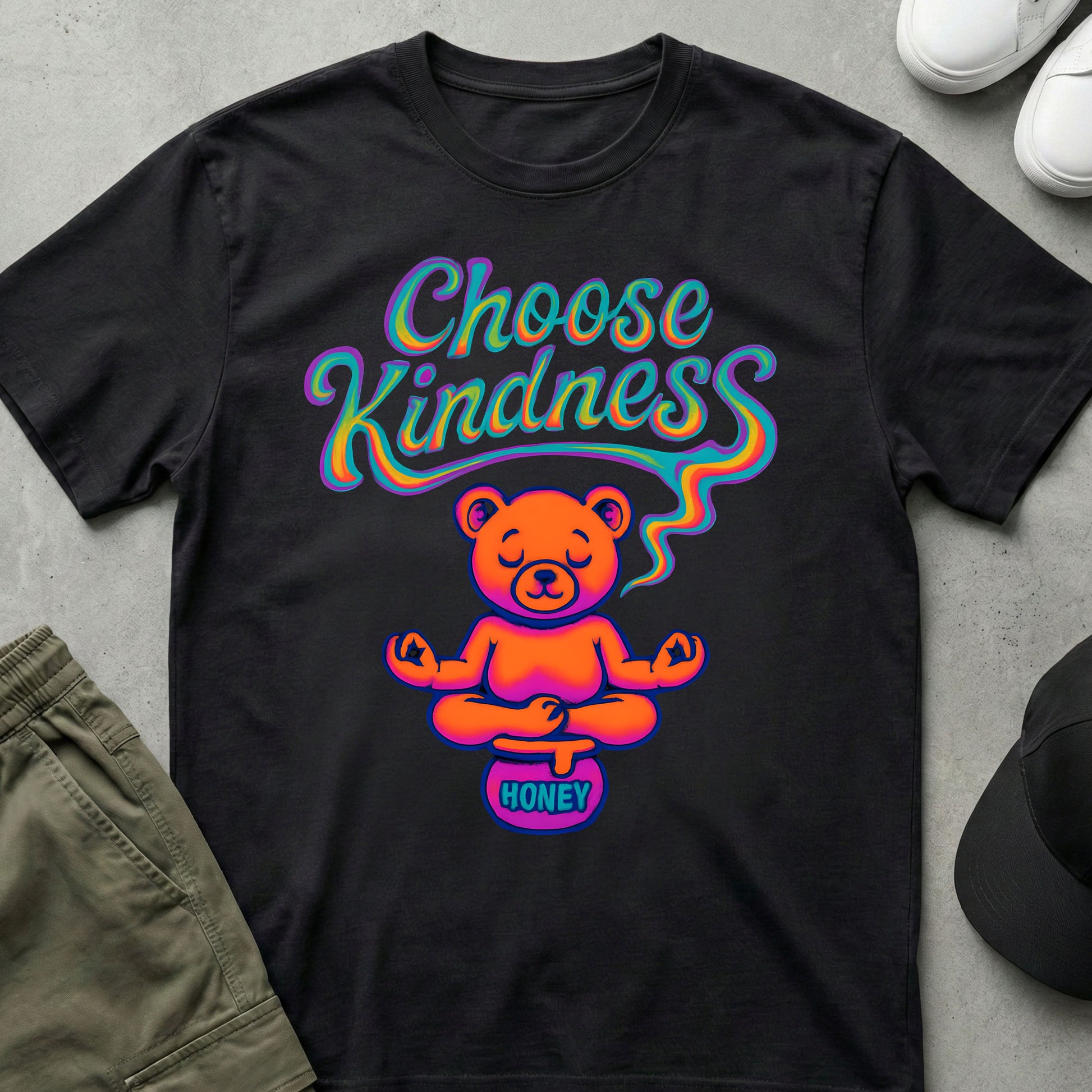Cool Teds Teddy-Bear Choose Kindness T-Shirt Black / S
