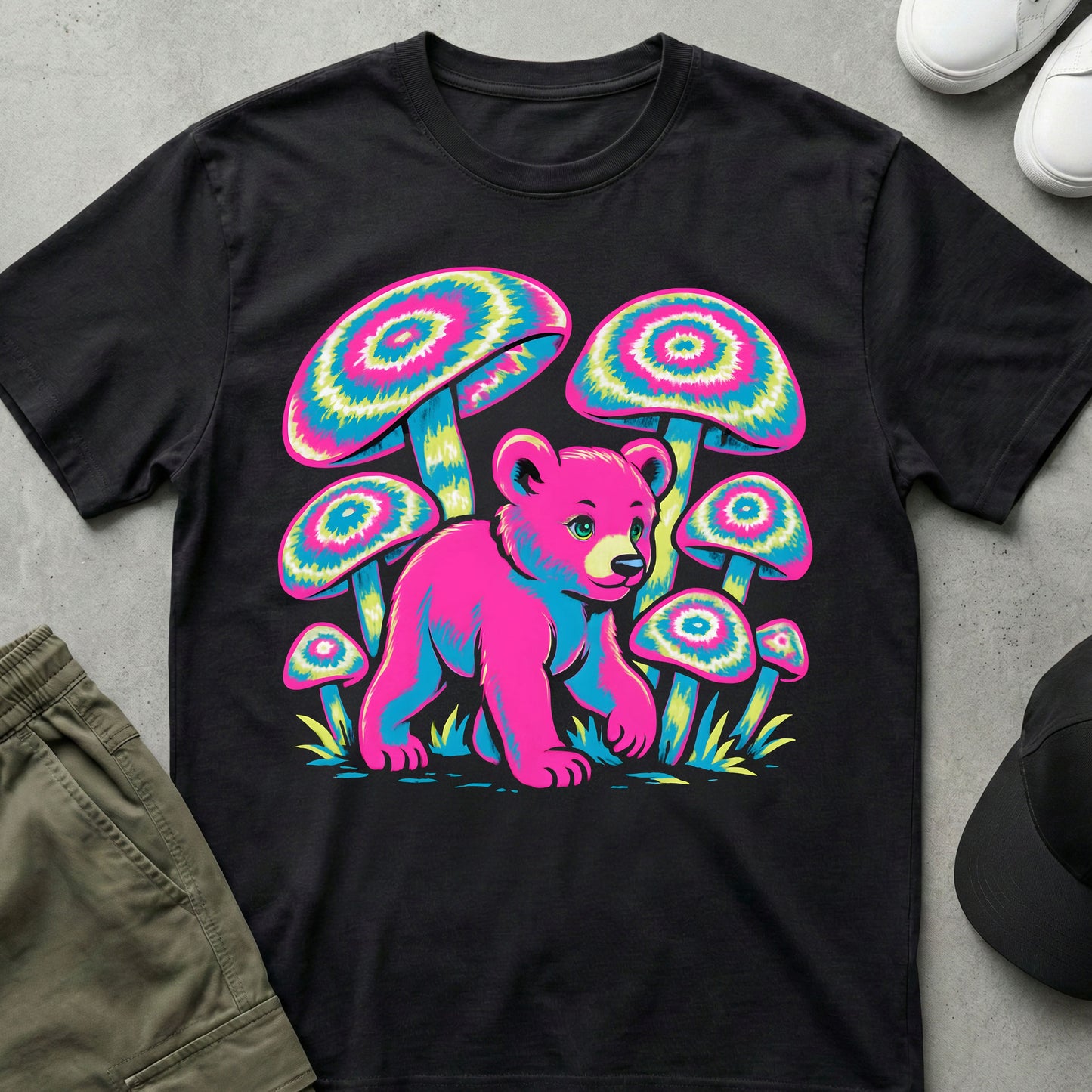 Magic Mushrooms T-Shirt Black