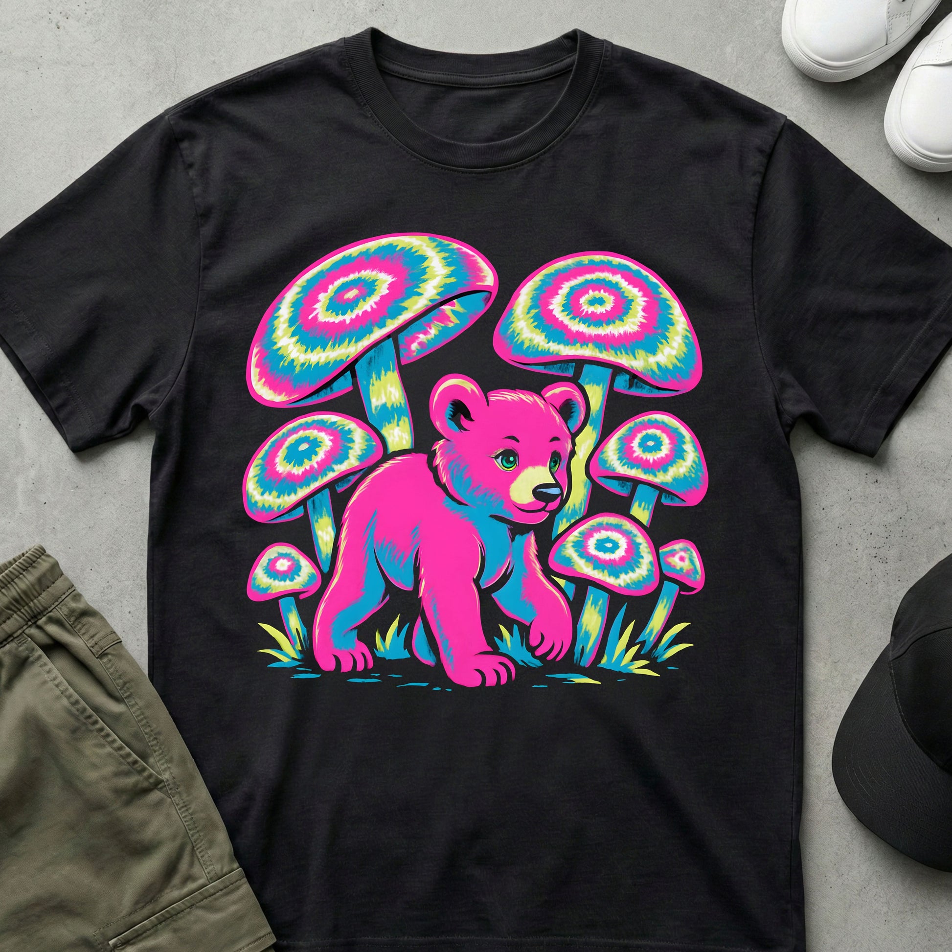 Magic Mushrooms T-Shirt Black
