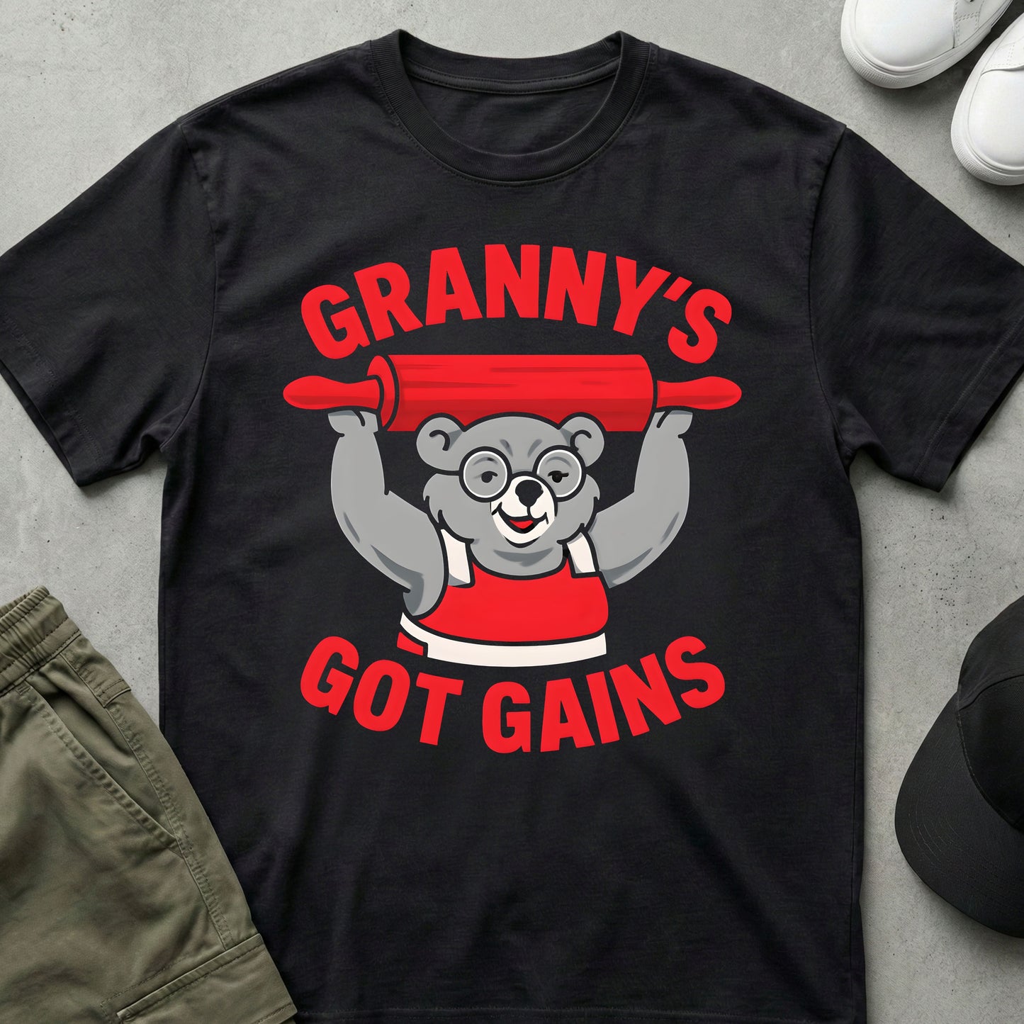 Power Granny T-Shirt Black