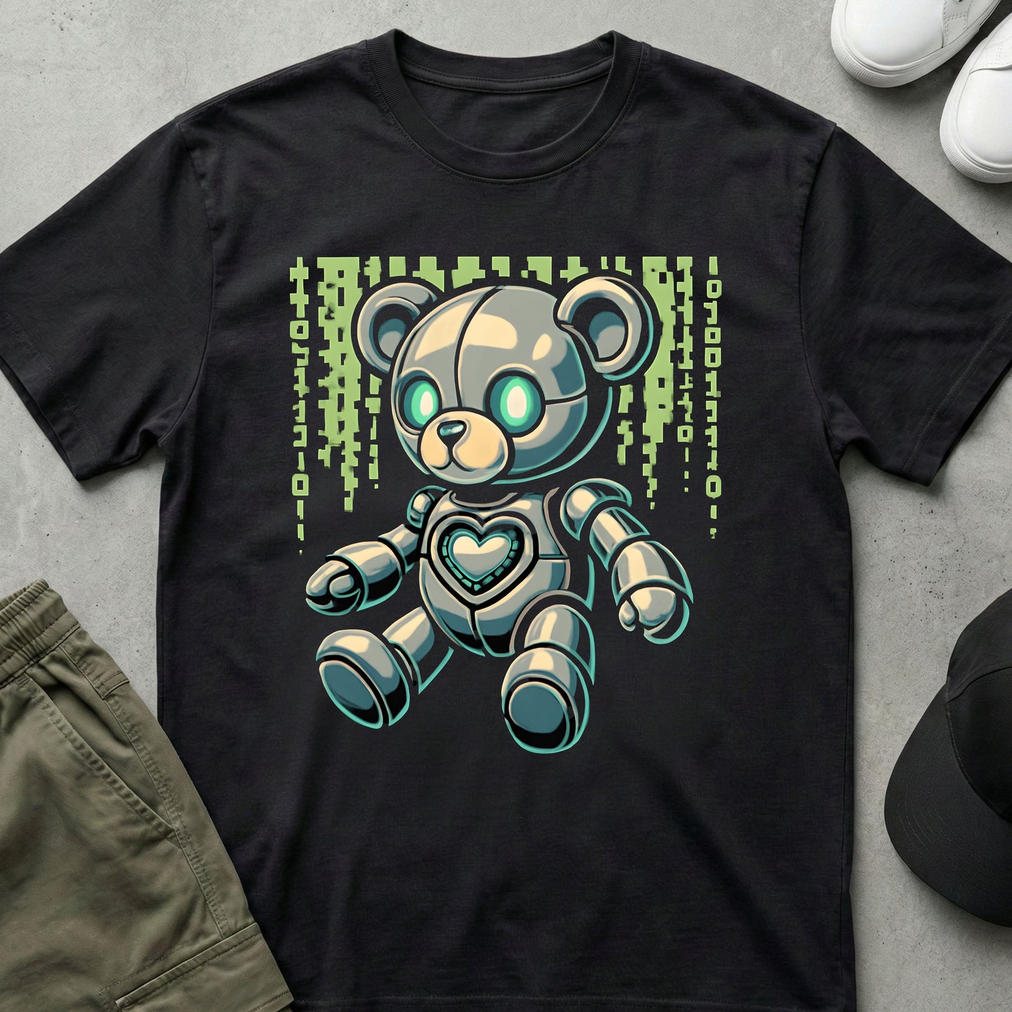 Cool Teds Teddy-Bear Mecha Teddy T-Shirt Black / S