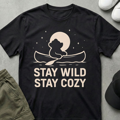 Cool Teds Teddy-Bear Stay Wild T-Shirt Black / S