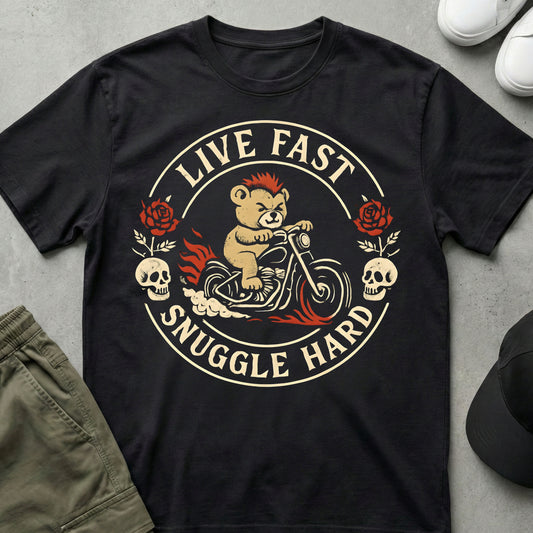 Biker Bear T-Shirt Black