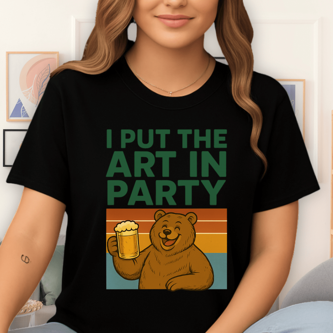 Cool Teds Teddy-Bear Party Bear T-Shirt Black / S