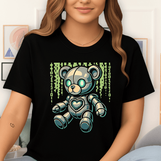 Cool Teds Teddy-Bear Mecha Teddy T-Shirt Black / S