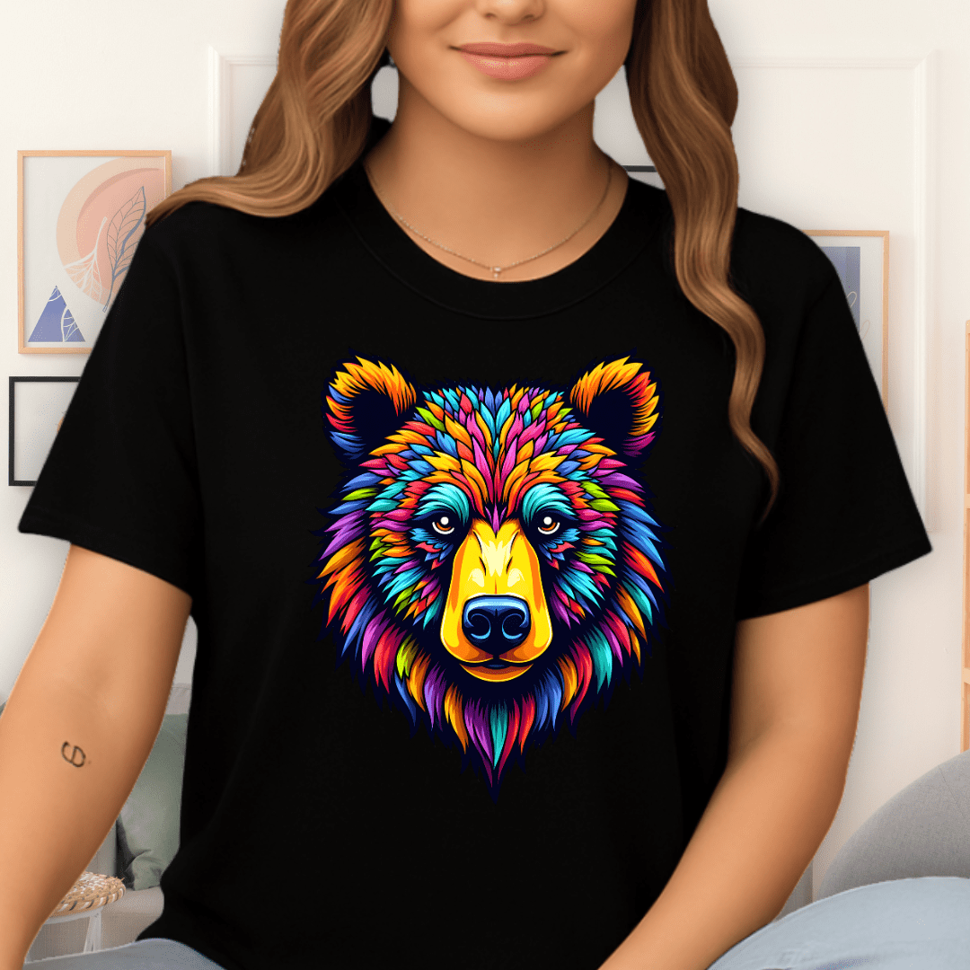 Psychedelic Bear T-Shirt Black