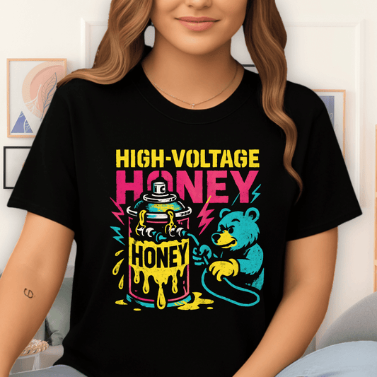 Cool Teds Teddy-Bear High Voltage Honey T-Shirt Black / S