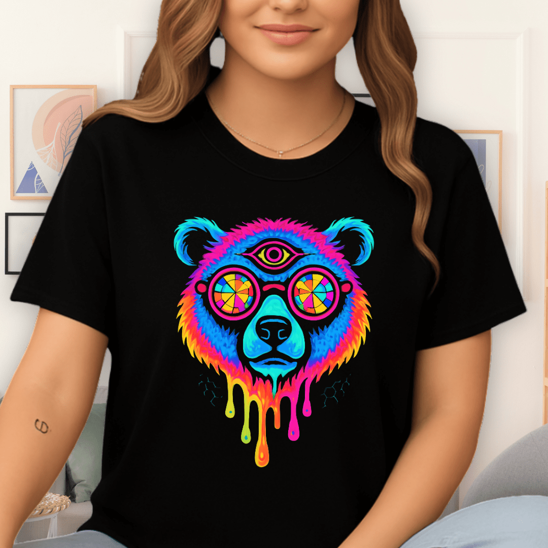 Cool Teds Teddy-Bear Third Eye Bear T-Shirt Black / S