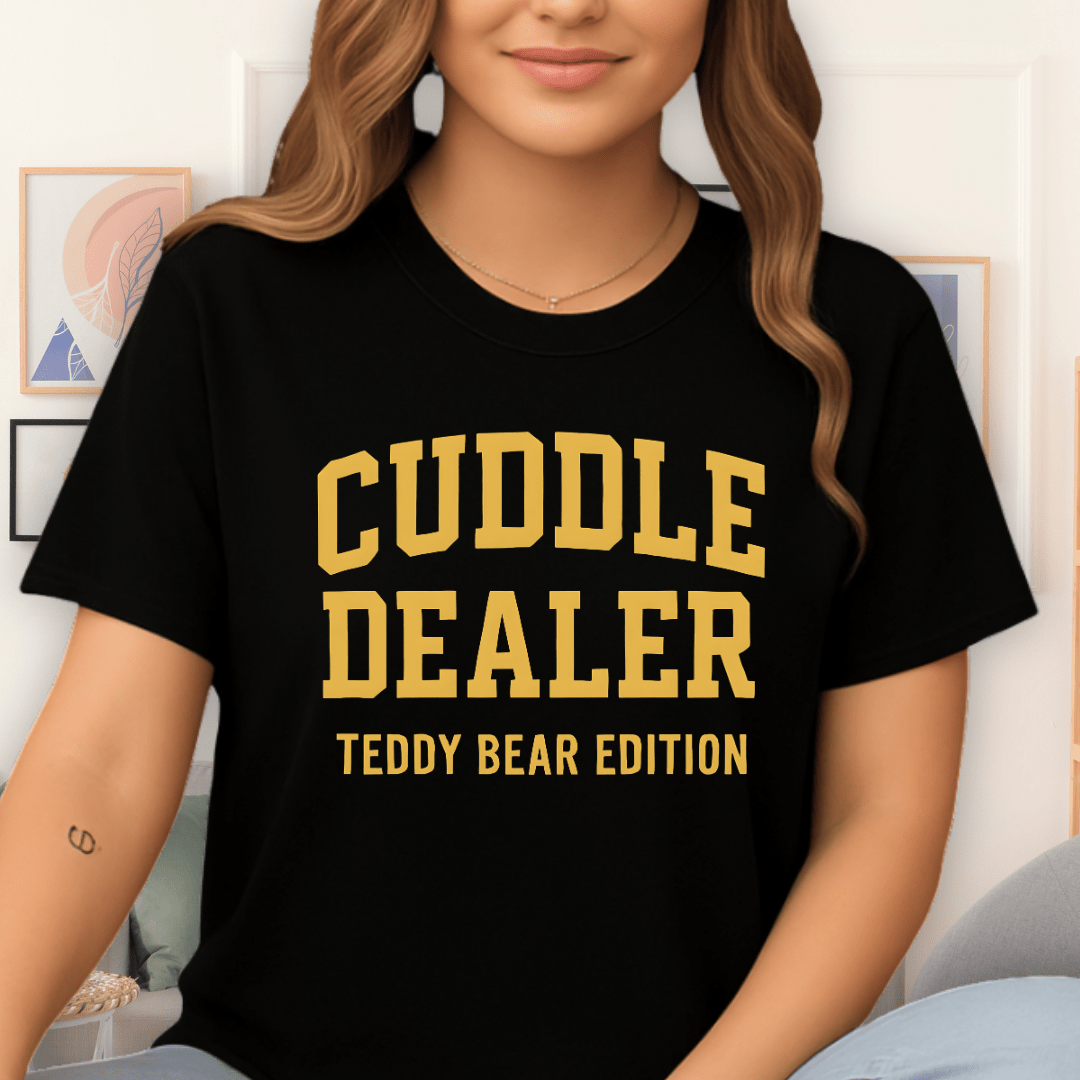 Printify Teddy-Bear Cuddle Dealer T-Shirt Black / S