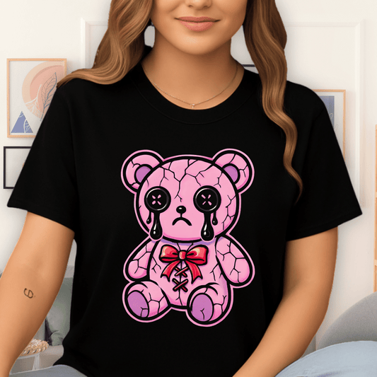 Cool Teds Teddy-Bear Kawaii Goth T-Shirt Black / S