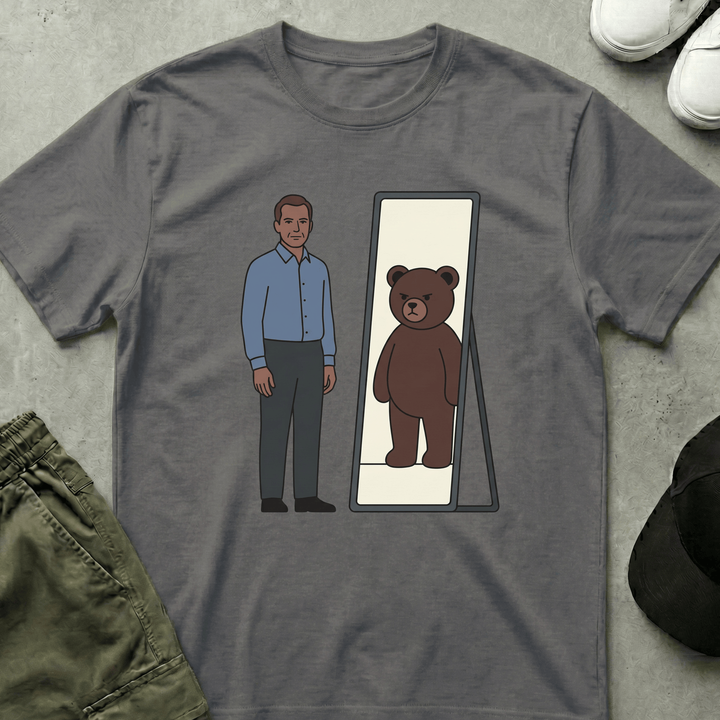 Man in the Mirror T-Shirt Charcoal