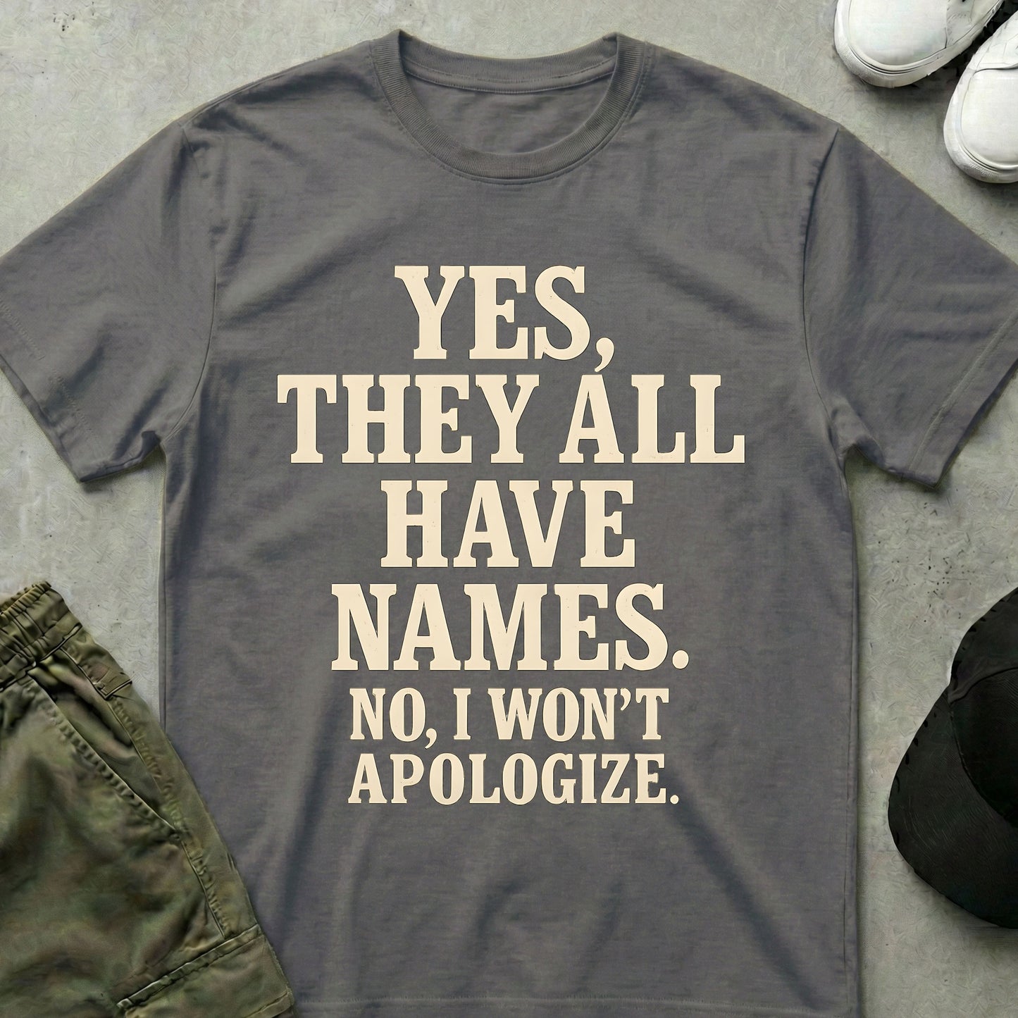 Cool Teds Teddy-Bear Named Them All T-Shirt Charcoal / S