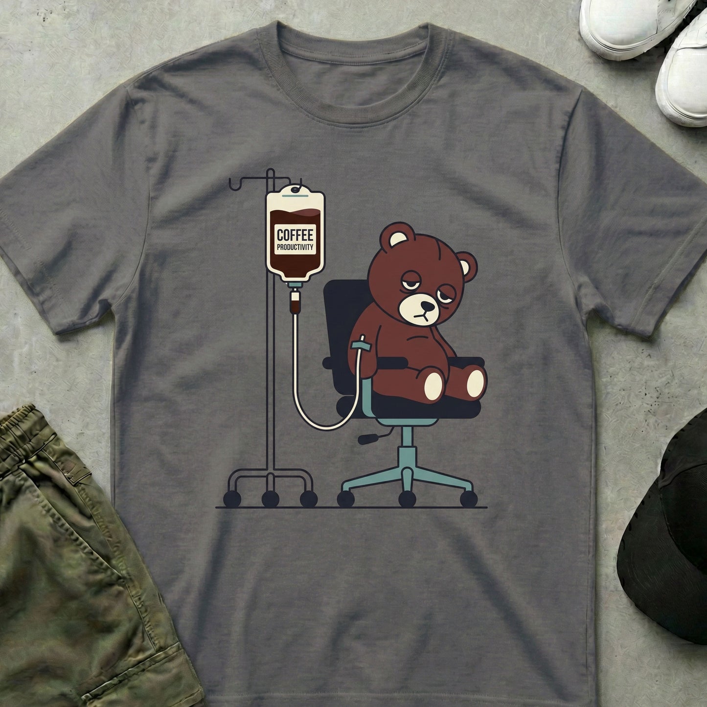 Coffee Drip T-Shirt Charcoal