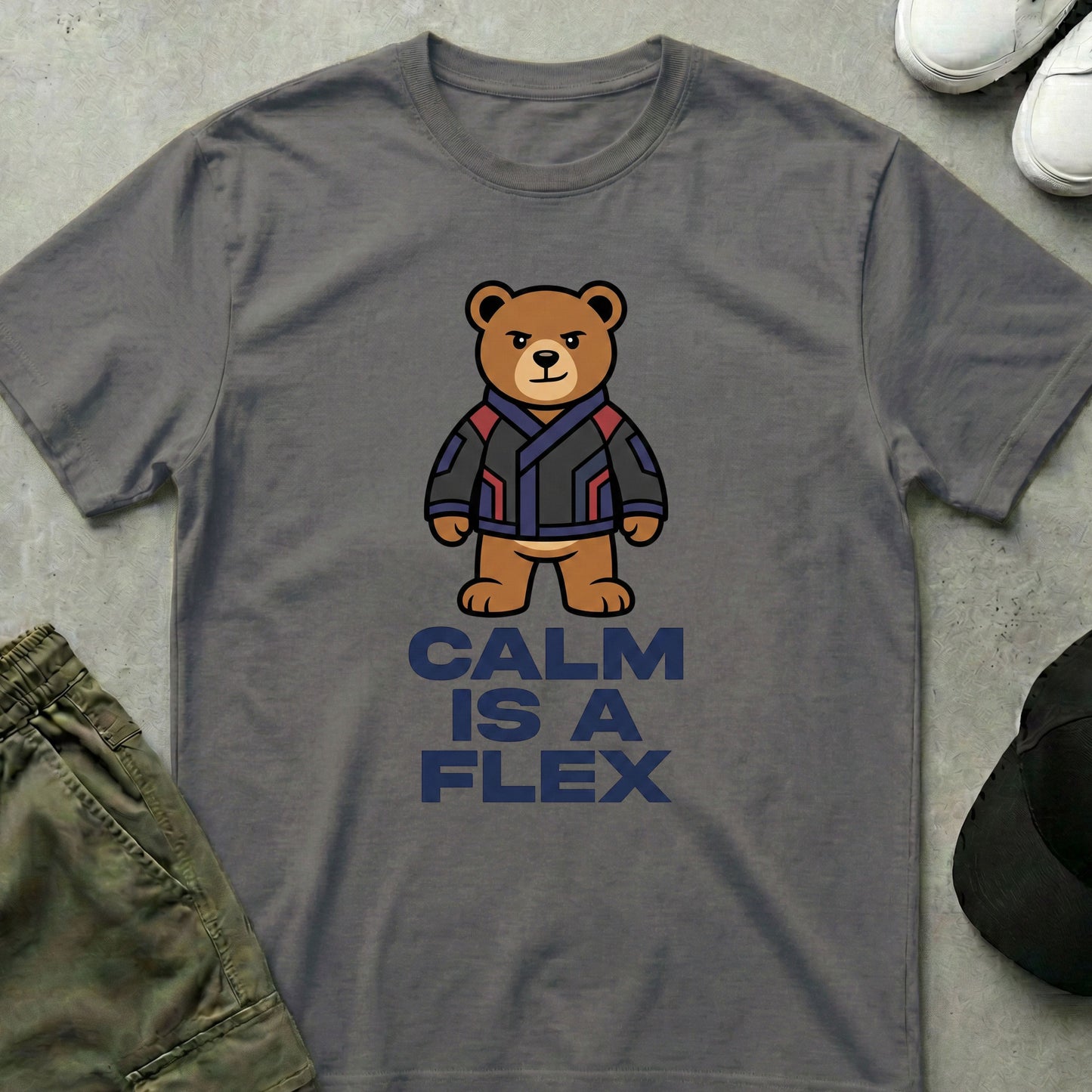 Cool Teds Teddy-Bear Unshaken T-Shirt Charcoal / S