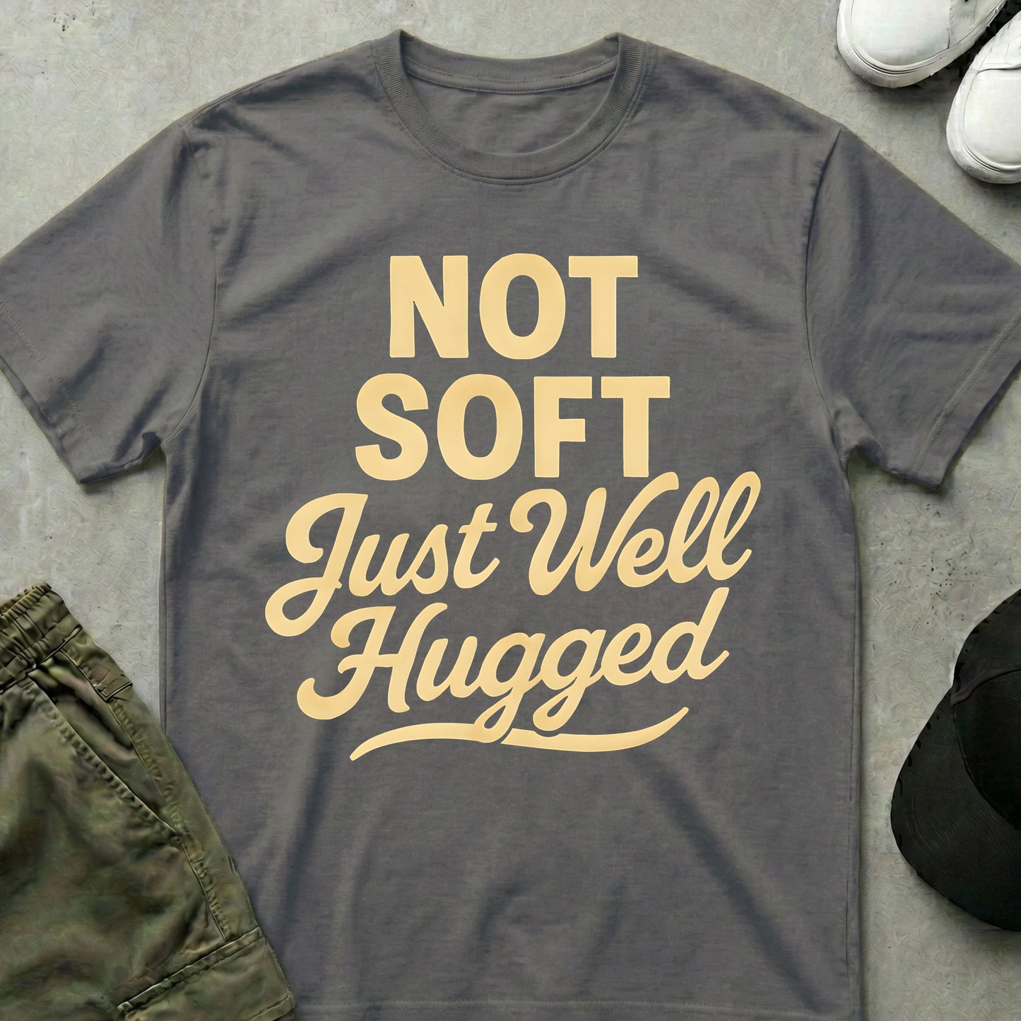 Printify Teddy-Bear Well Hugged T-Shirt Charcoal / S