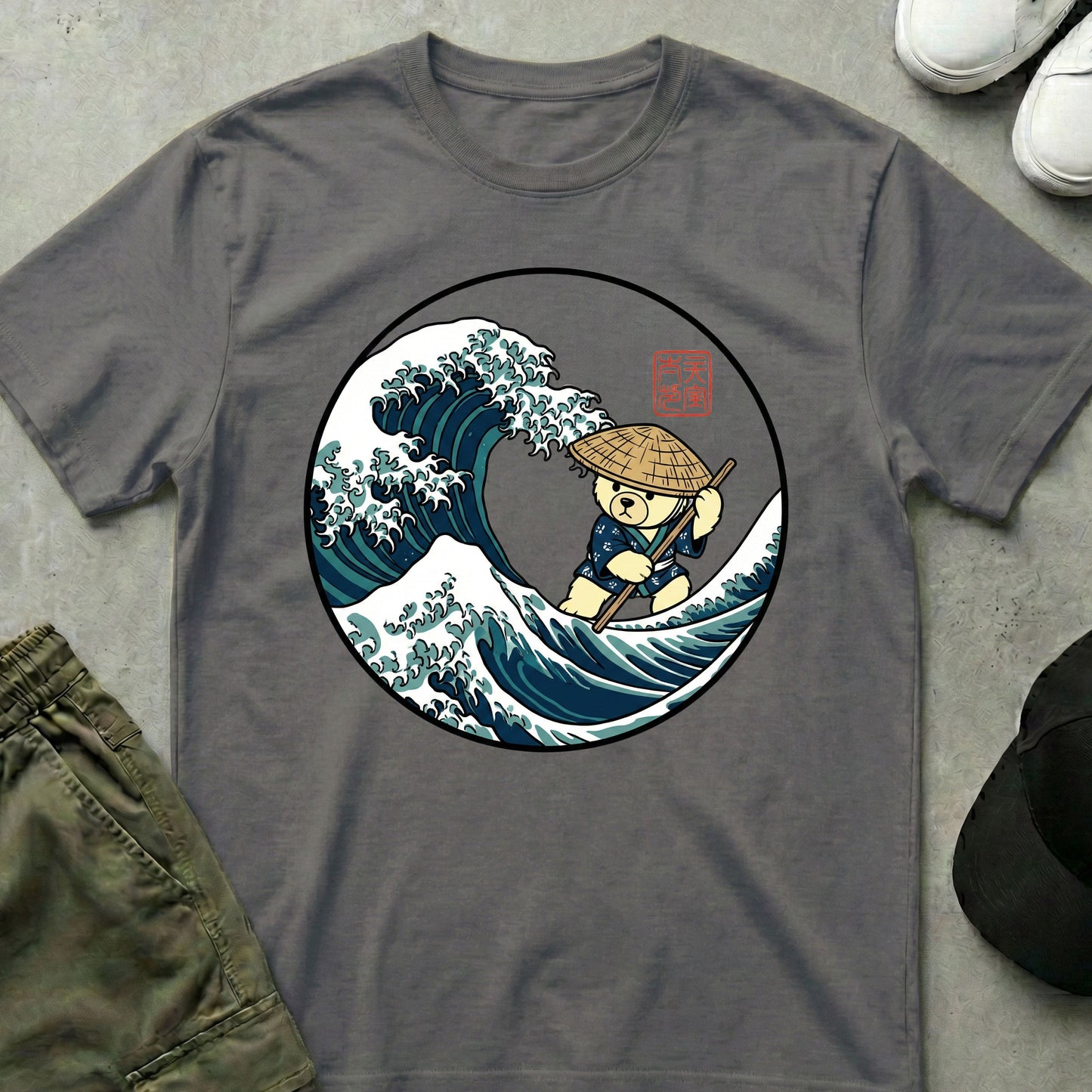 Great Wave T-Shirt Charcoal