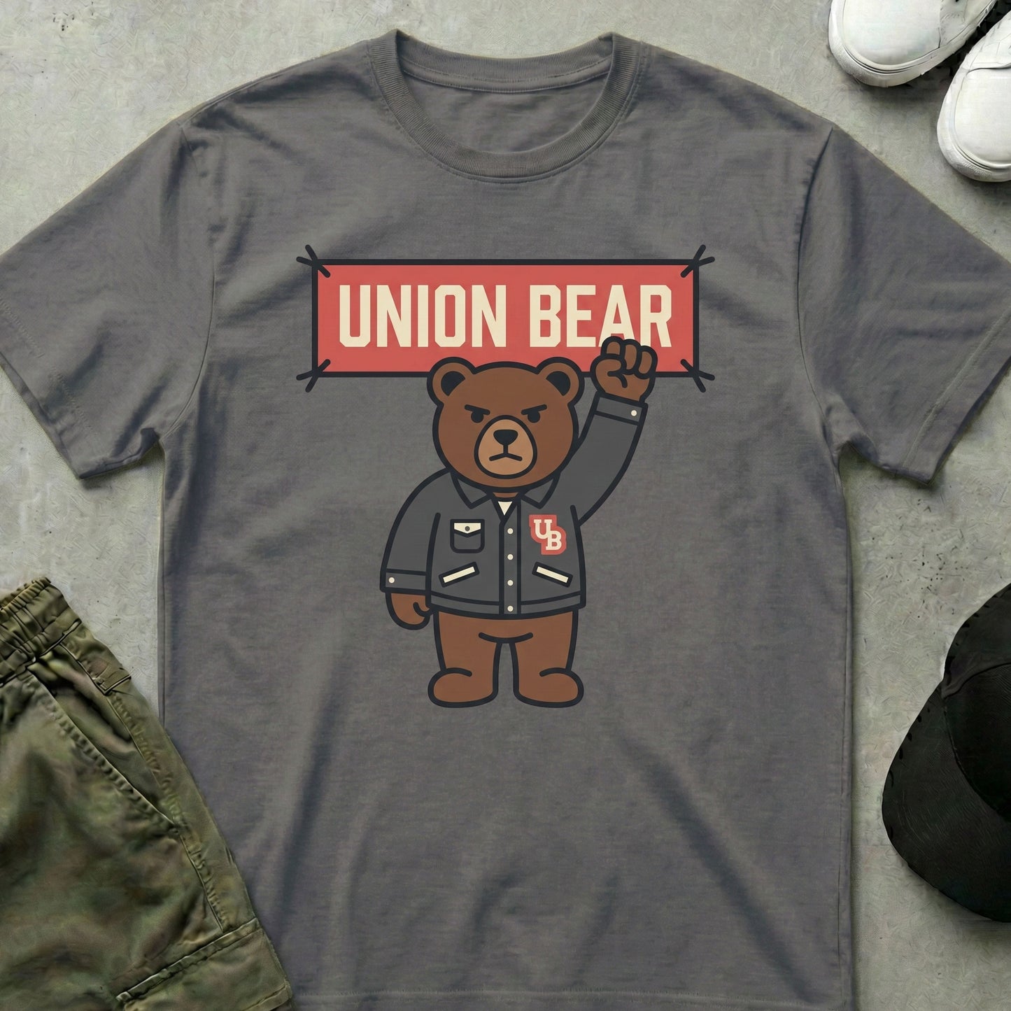 Bear Union T-Shirt Charcoal