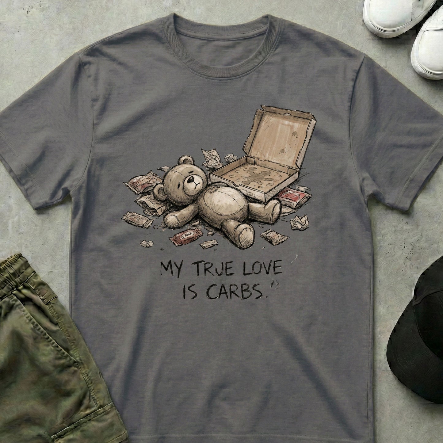 Carb Lover T-Shirt Charcoal