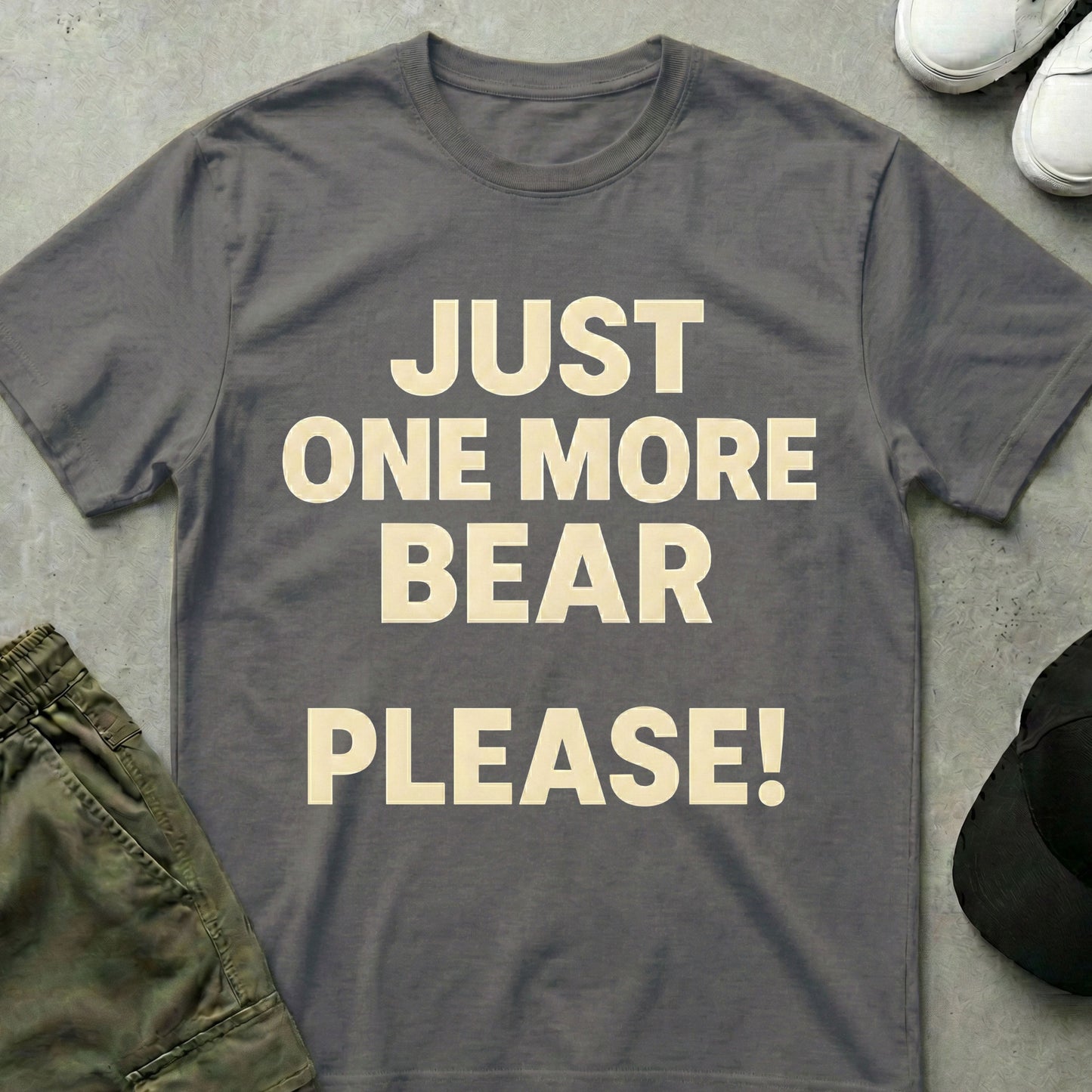 Bear Please T-Shirt Charcoal