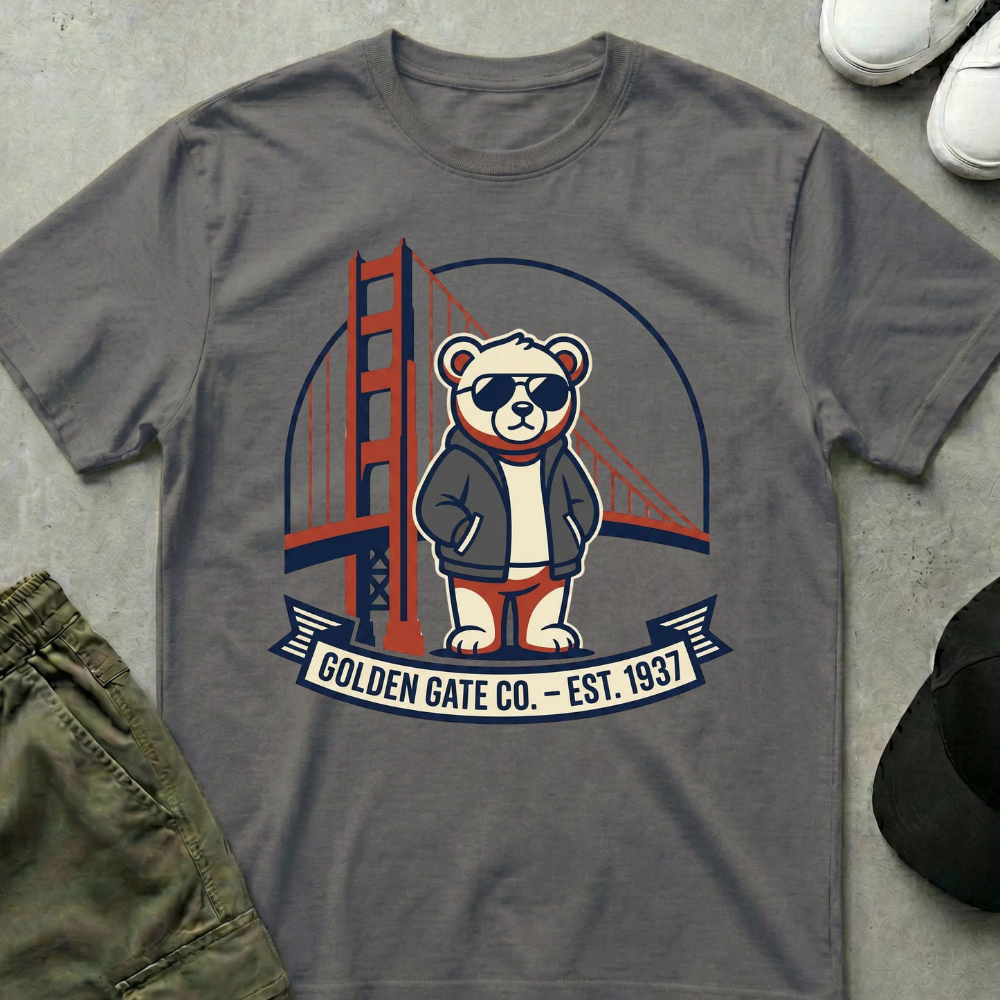 Golden Gate T-Shirt Charcoal