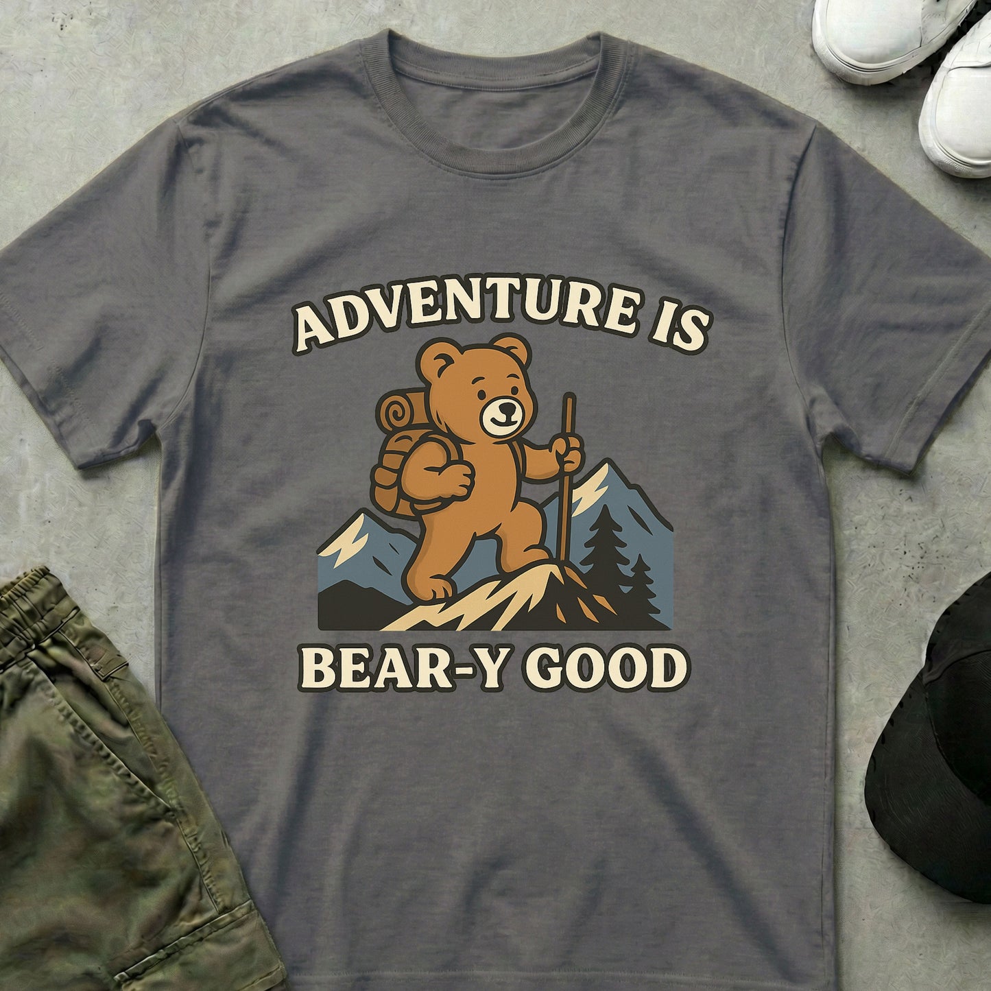 Printify Teddy-Bear Adventure T-Shirt Charcoal / S