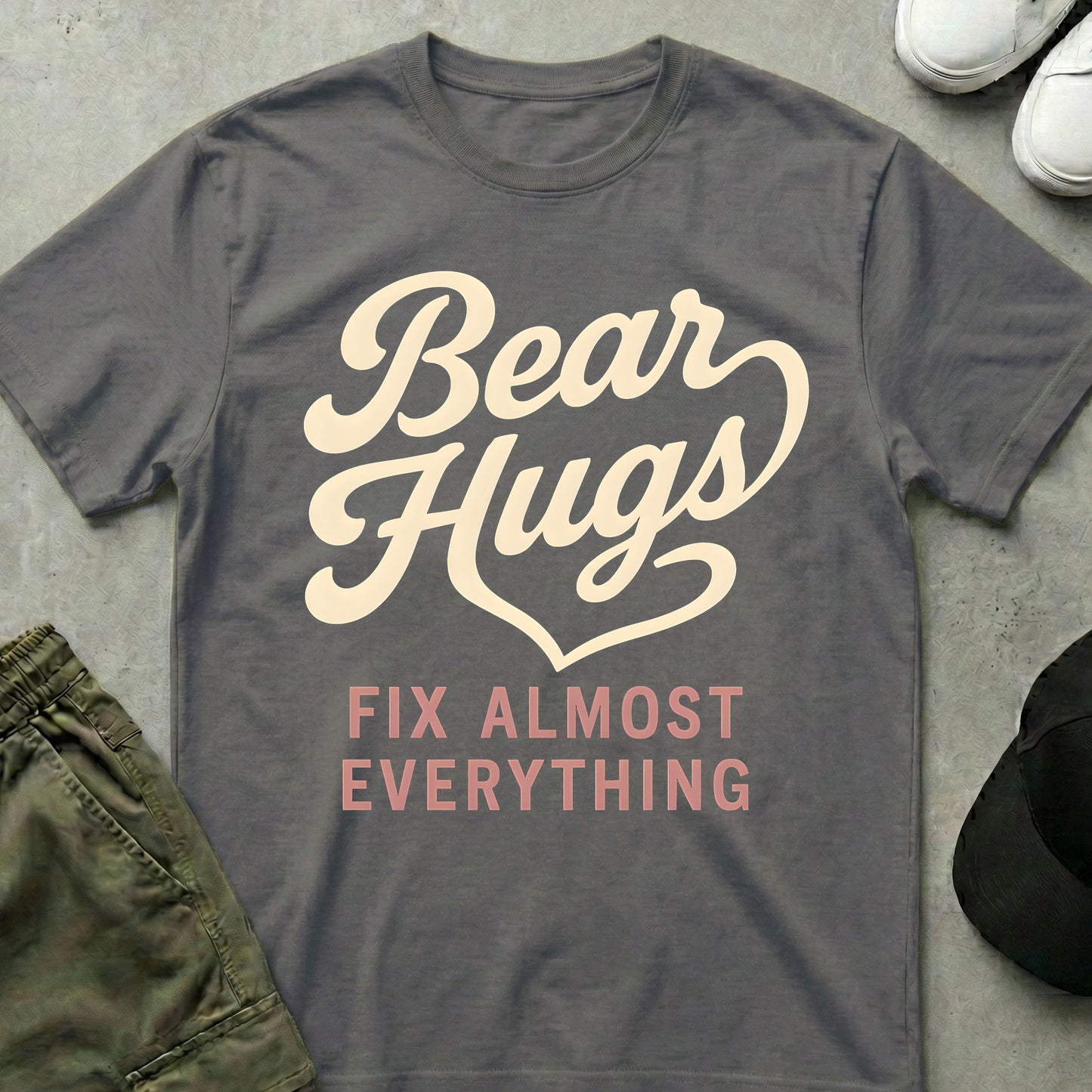 Bear Hug Fix T-Shirt Charcoal