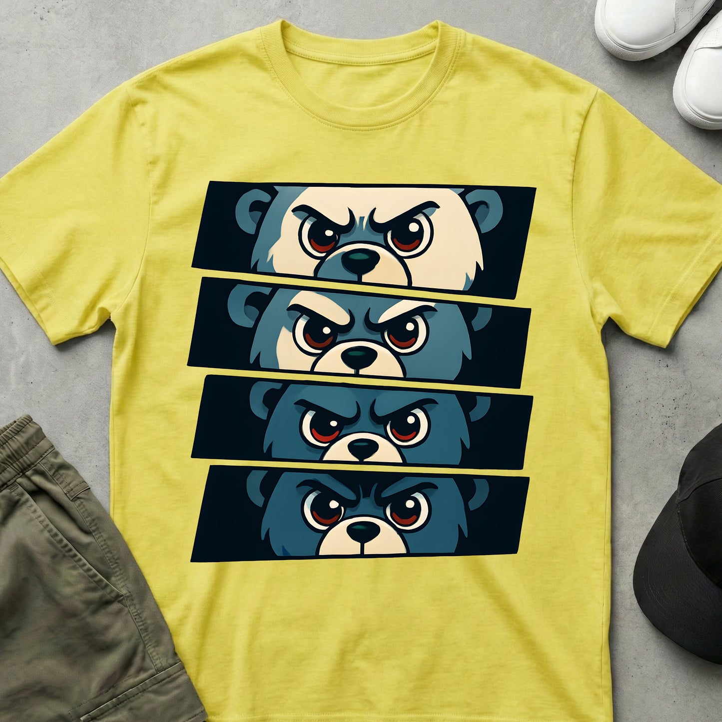Printify Teddy-Bear Manga Maniac T-Shirt Cornsilk / S