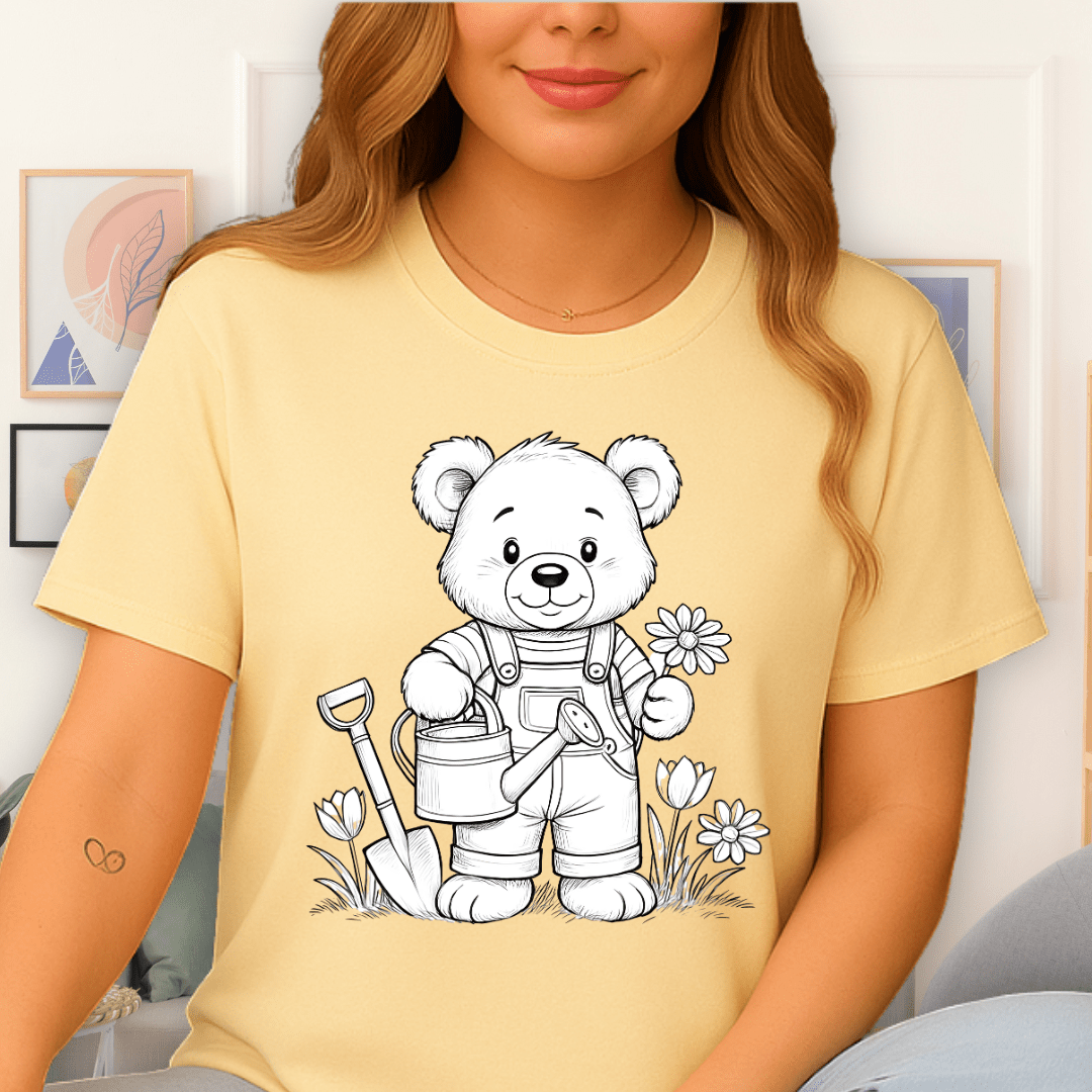 Cool Teds Teddy-Bear Teddy Gardener T-Shirt Cornsilk / S