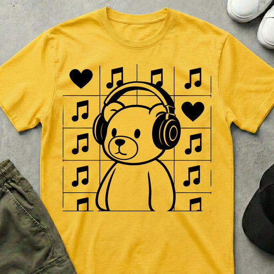 Printify Teddy-Bear Music & Love T-Shirt Daisy / S