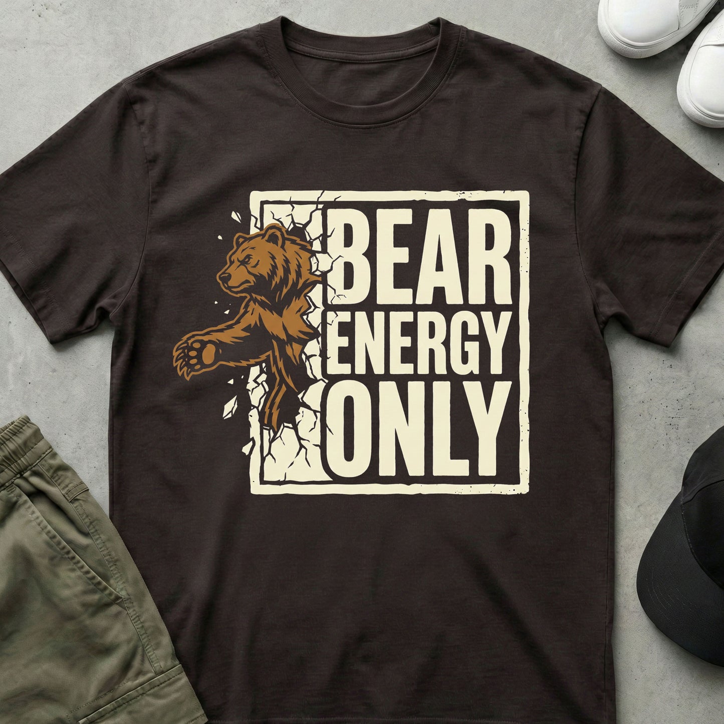 Bear Energy T-Shirt Dark Chocolate