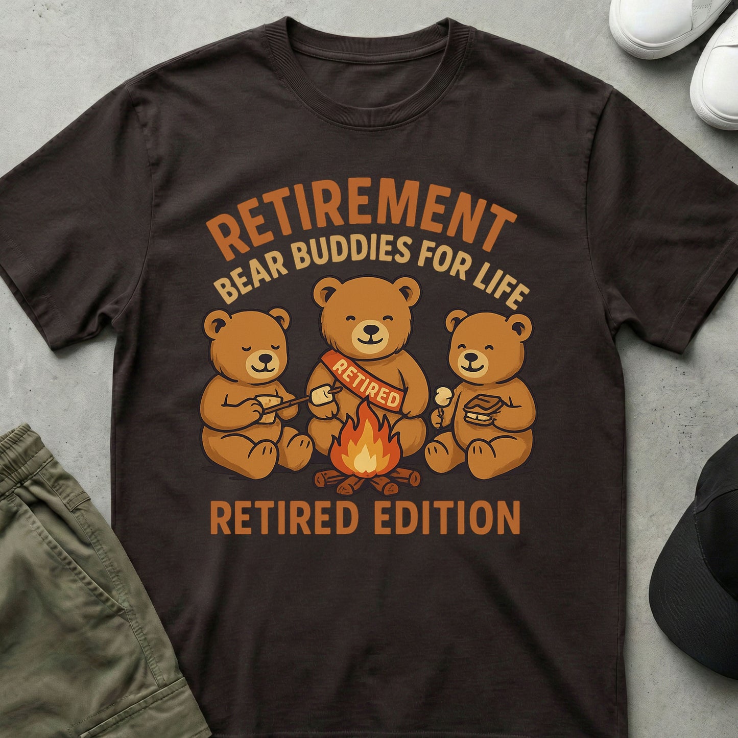 Retirement Buddies T-Shirt Dark Chocolate