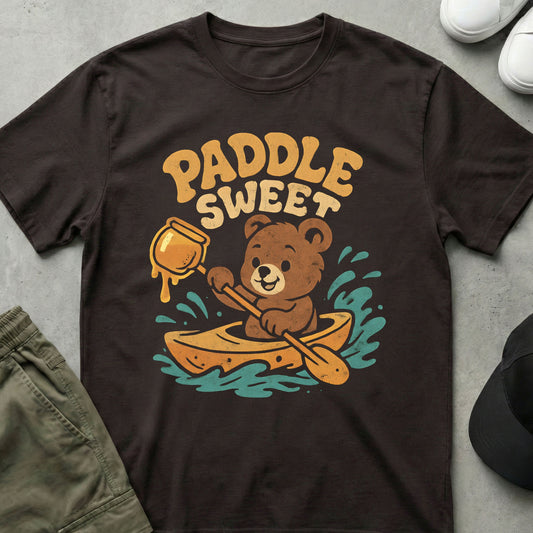 Printify Teddy-Bear Paddle Sweet T-Shirt Dark Chocolate / S