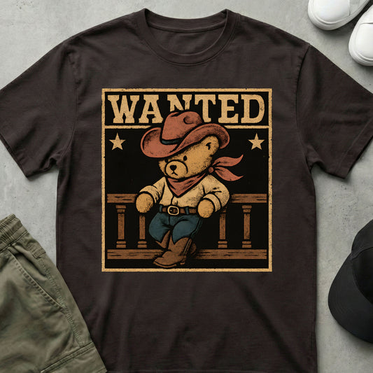 Printify Teddy-Bear Wanted Bear T-Shirt Dark Chocolate / S