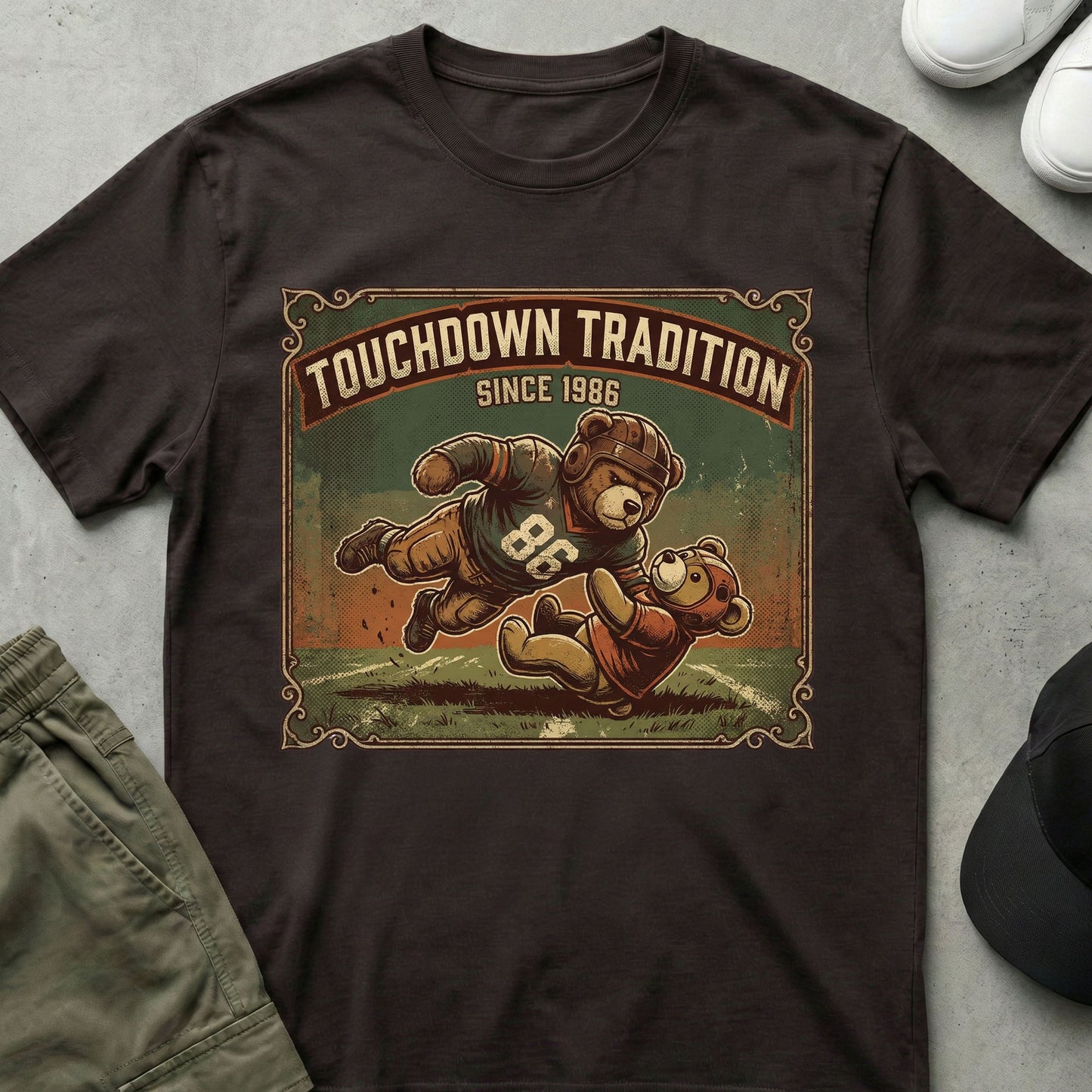 Vintage Tackle T-Shirt Dark Chocolate