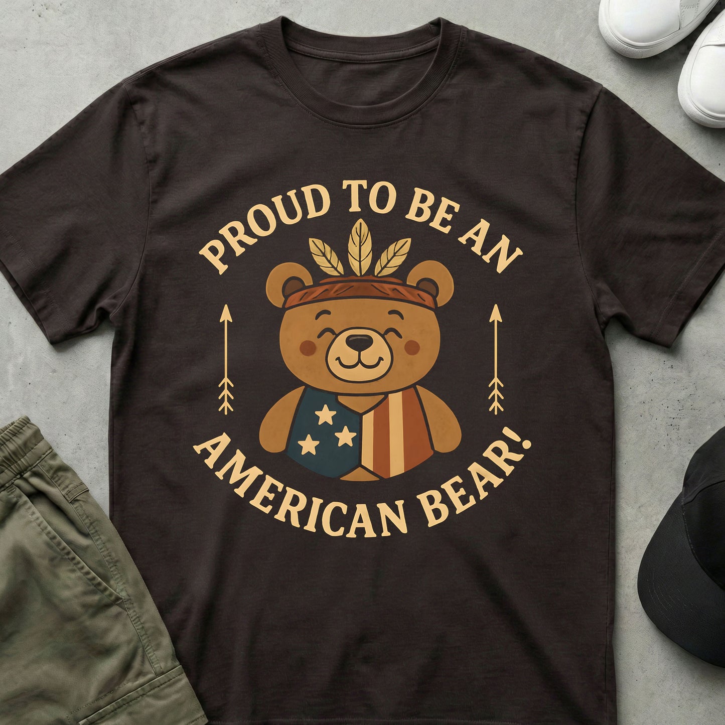 American Patriot T-Shirt Dark Chocolate