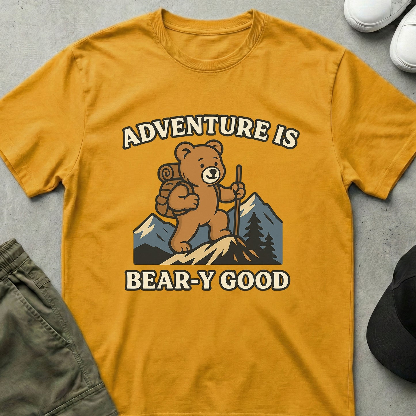 Printify Teddy-Bear Adventure T-Shirt Gold / S