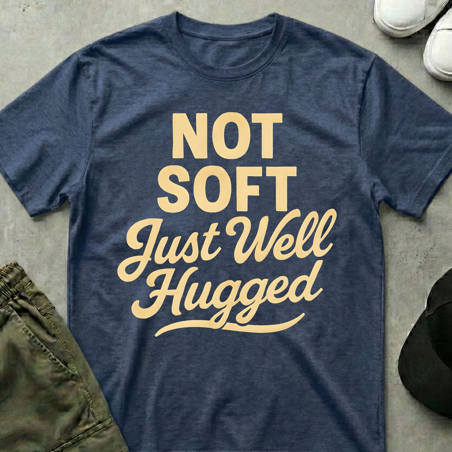 Printify Teddy-Bear Well Hugged T-Shirt Heather Navy / S