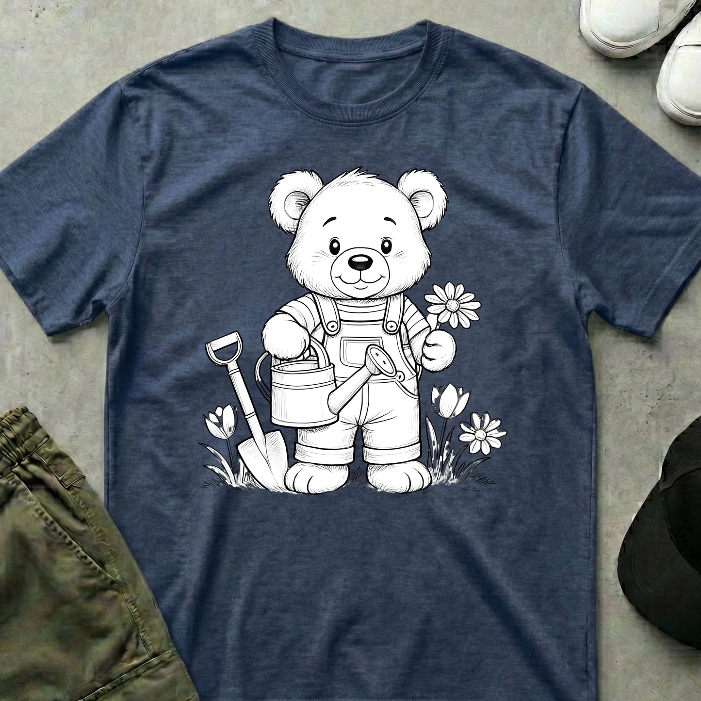 Printify Teddy-Bear Teddy Gardener T-Shirt Heather Navy / S