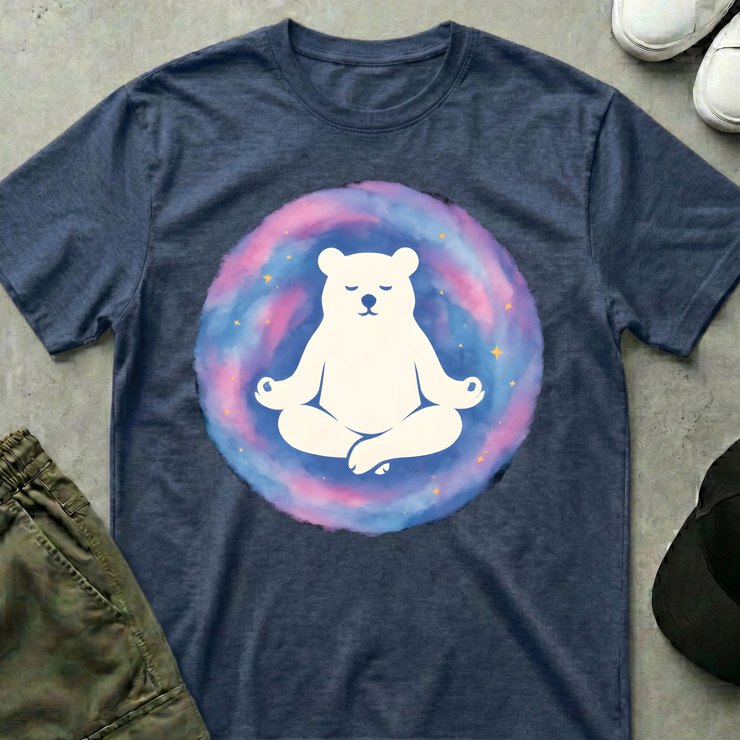 Om Yoga T-Shirt Heather Navy