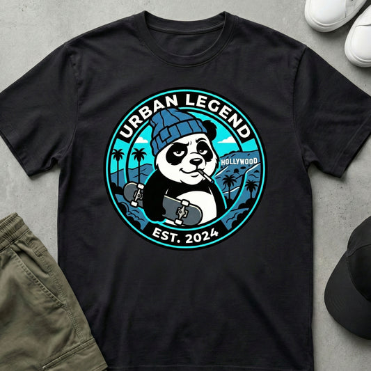 Cool Teds Teddy-Bear Hollywood Panda T-Shirt Black / S