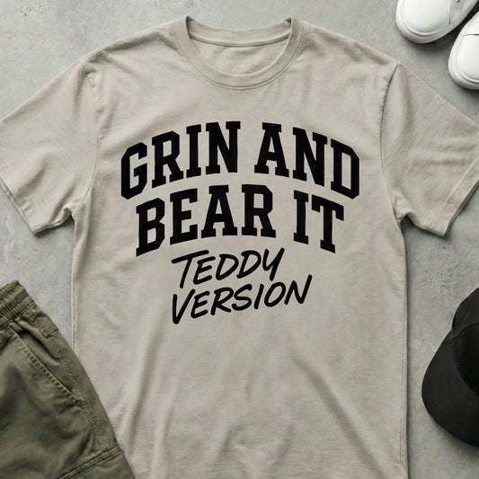 Printify Teddy-Bear Grin & Bear T-Shirt Ice Grey / S