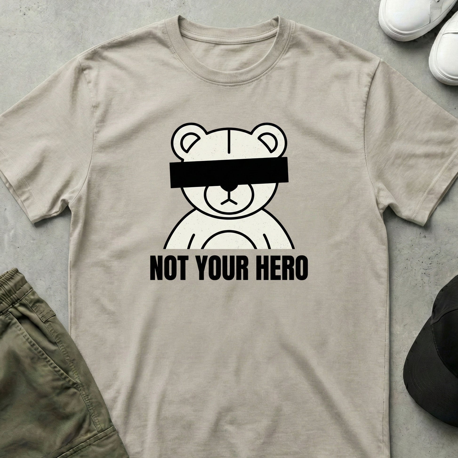 Cool Teds Teddy-Bear Antihero T-Shirt Ice Grey / S