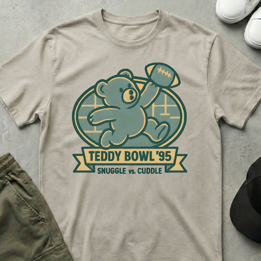 Printify Teddy-Bear Teddy Bowl T-Shirt Ice Grey / S