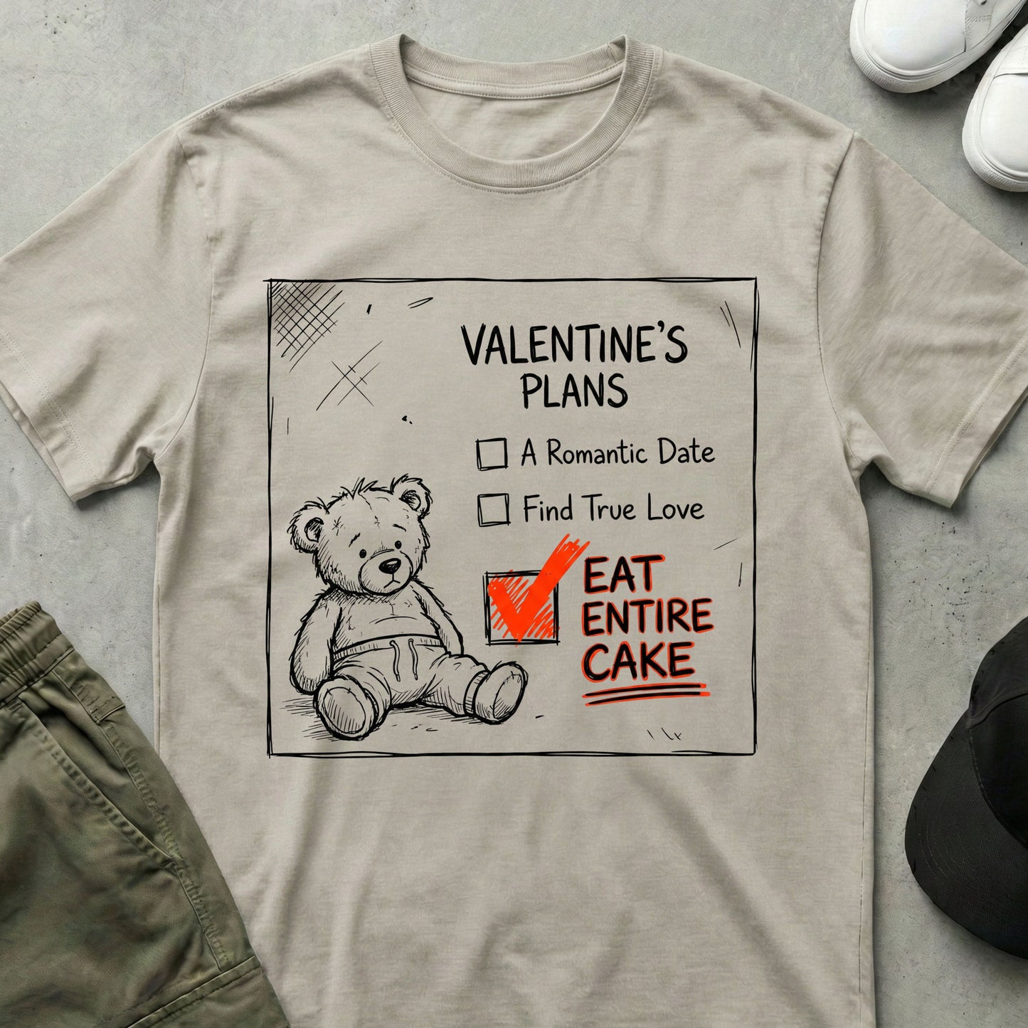 Cake First T-Shirt Ice Grey