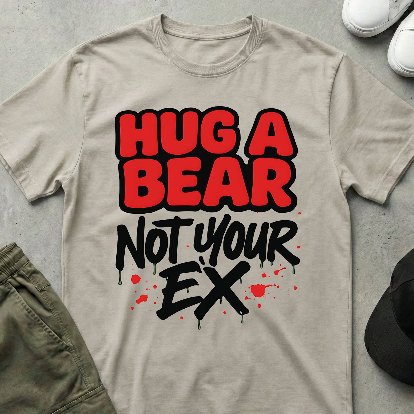 Printify Teddy-Bear Hug a Bear T-Shirt Ice Grey / S